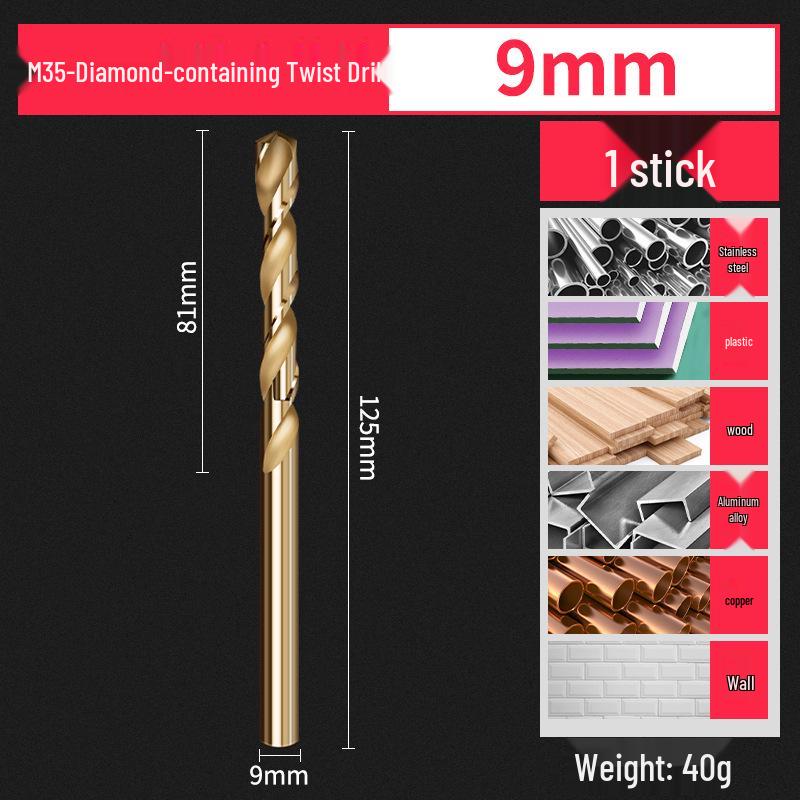 Cobalt-Enhanced Extended Length Twist Drill Bit Set - Super Hard Stainless Steel Alloy, 4.2mm.