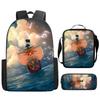 One Piece One Piece Backpack Primary And Secondary School Schoolbag Voyager King Backpack Cartoon Schoolbag Three-Piece Set