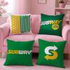 American Restaurant S-Subway-s Cushion Cover 2-in-1 Reversible Plush Pillow Cover | Car/Sofa/Bed | Perfect Gift