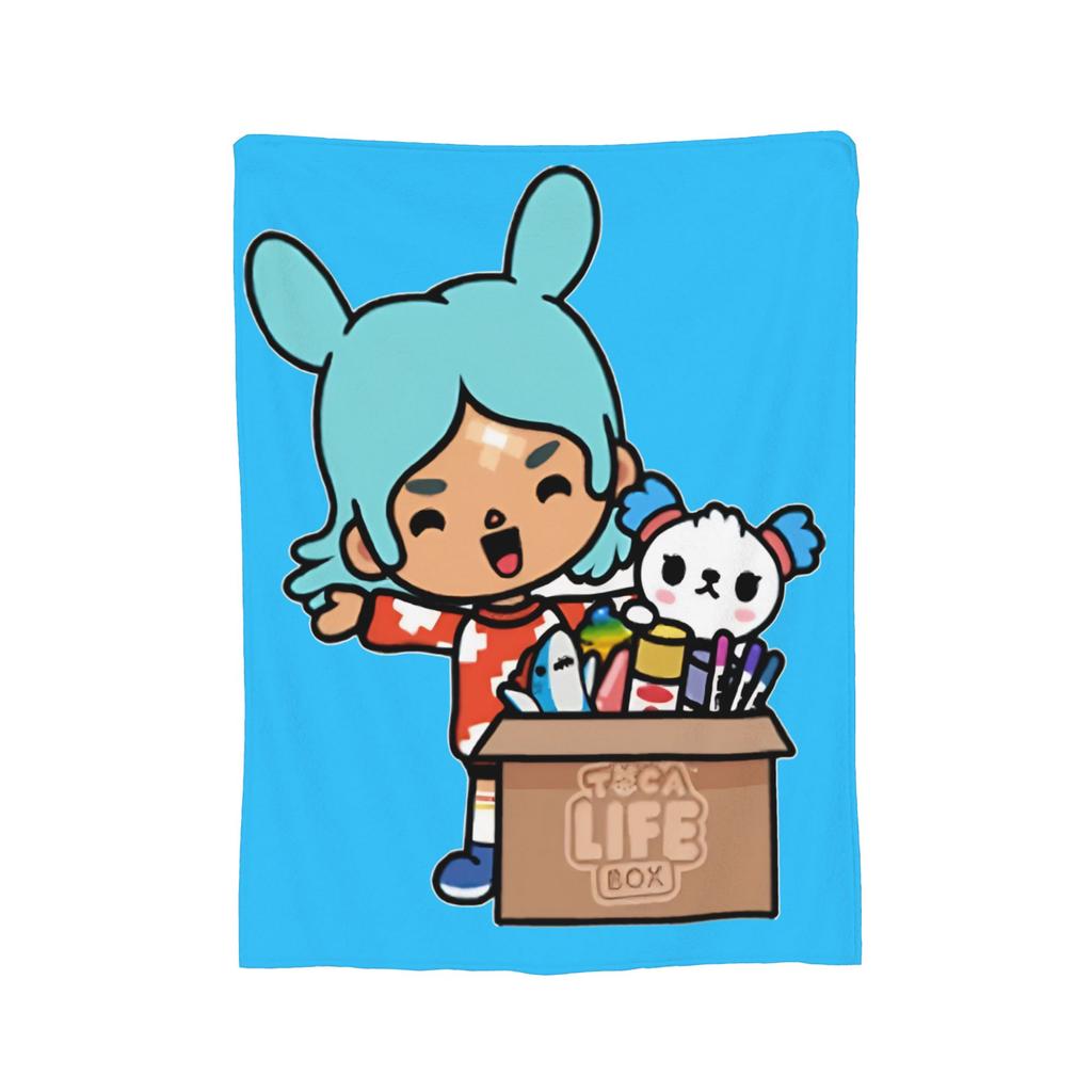 Toca Boca World Strickdecke Fleece Cartoon Spiele Super Weiche Überwurfdecken für Zuhause Couch Bett Teppich