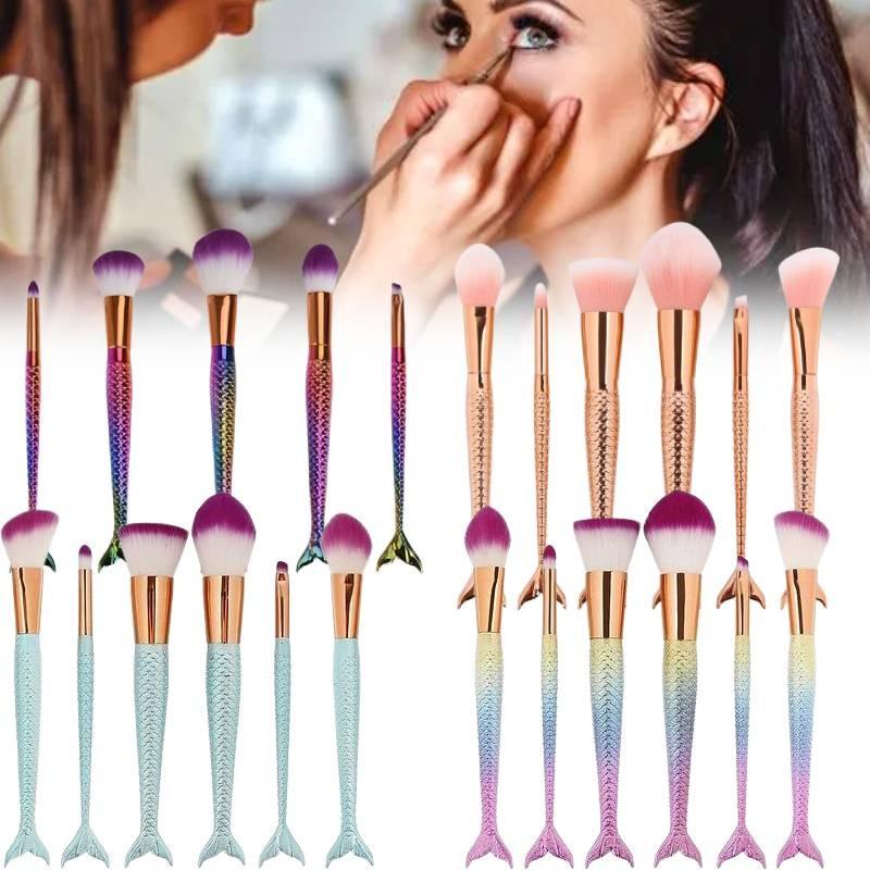 Mermaid Makeup Brush Set Foundation Eyeshadow Brushes Cosmetic Durable Tool