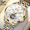 JSDUN Men's Watches Luxury Business Stainless Steel Strap Original Automatic Mechanical Wristwatch Sapphire Mirror Calendar 8911