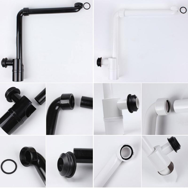 Adjustable Sink Drain Trap 1-1/4Inch Space Saving Sink Waste Trap Bathroom Drain Pipe Rotating Sink Waste Trap