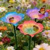 Metall Blume Biene Futterspender Gartenpfahl Vogelbad Bienen Tränke Außen Vogel Futterspender für Bestäuber Hof Rasen Dekoration