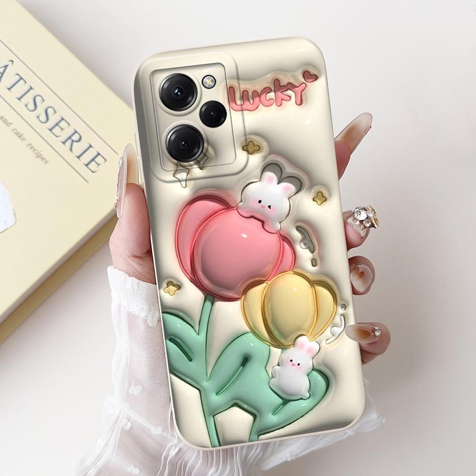 For Xiaomi Poco X5 Pro 5G Case Fashion Butterfly Daisy Flowers Soft Silicone Cover For Xiaomi PocoX5 X5Pro Full Protection Funda