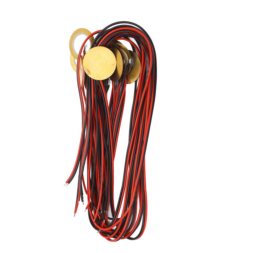 12PCS 27mm Piezo Discs with Wire Brass Piezoelectric Disk Piezo Pickup Transducer for Acoustic Guitar Drum Trigger