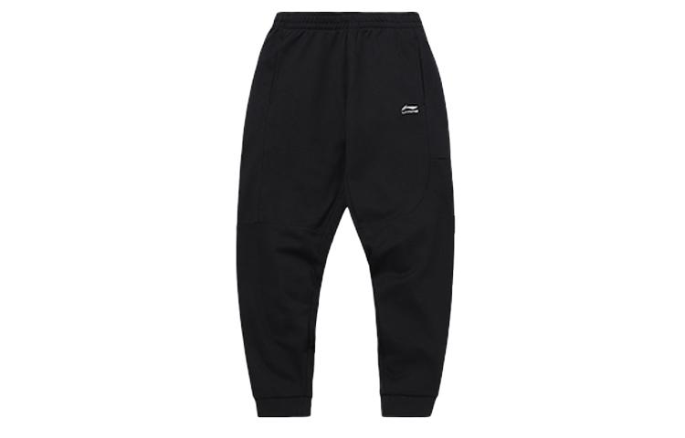 Li Ning Sports Fashion Collection Knitted Sweatpants Men s Black Moderate Cuffed Pants AKLQ799-2 S