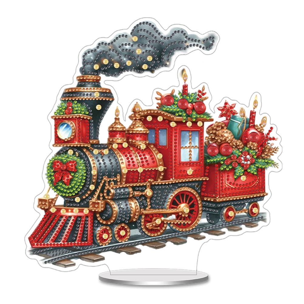 Christmas Special Shaped Diamond Painting Tabletop Ornaments Kit Acrylic Diamond Painting Desktop Decorations for Table Decor