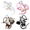 Elegant Bows Knot Braided Rope Purse Charm Keychain Ornament Acrylic Bag Pendant for Fashionable Bag Decoration