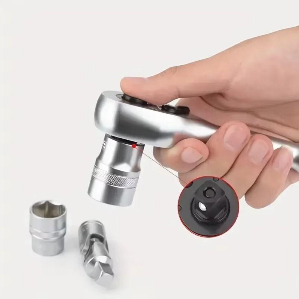 72 Teeth Mini Ratchet Wrench Short Handle Quick-Release Head Drive Stubby Ratchet Spanner 1/4 3/8 1/2 Inch Compact