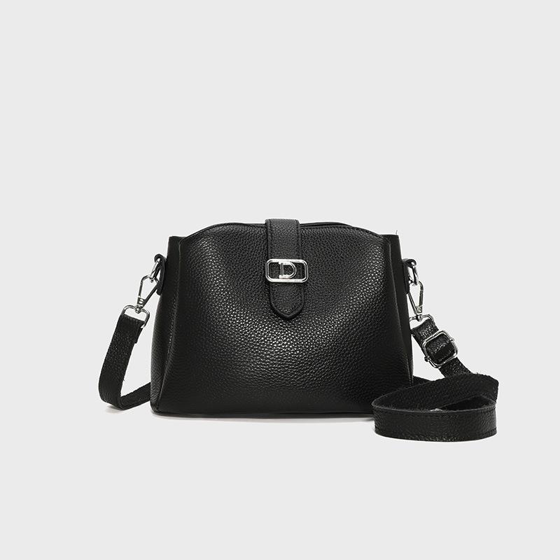 Dámská taška z pravé kůže Módní ležérní velkokapacitní kbelíková taška Hovězí kůže Taška přes rameno crossbody
