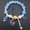 Korean Version of Chalcedony Glazed Moon Star Pendant Bracelet Burst Stone Crystal Bracelet Women's Handmade Beaded Hand Jewelry