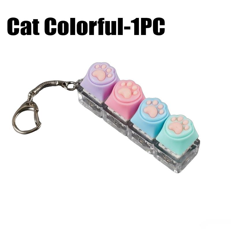 LED Light Keyboard Keychain Fidget Toy Clickable Button Stress Relief Portable Desk Accessory Office Decor Gift Anxiety Relief