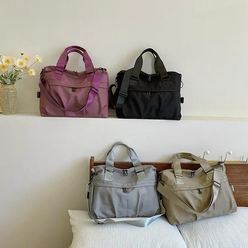 Solid Color Oxford Zipper Fashionable Casual Travel Bag  Soft Versatile Popular Shoulder Bag  New Large Capacity Crossbody Bag