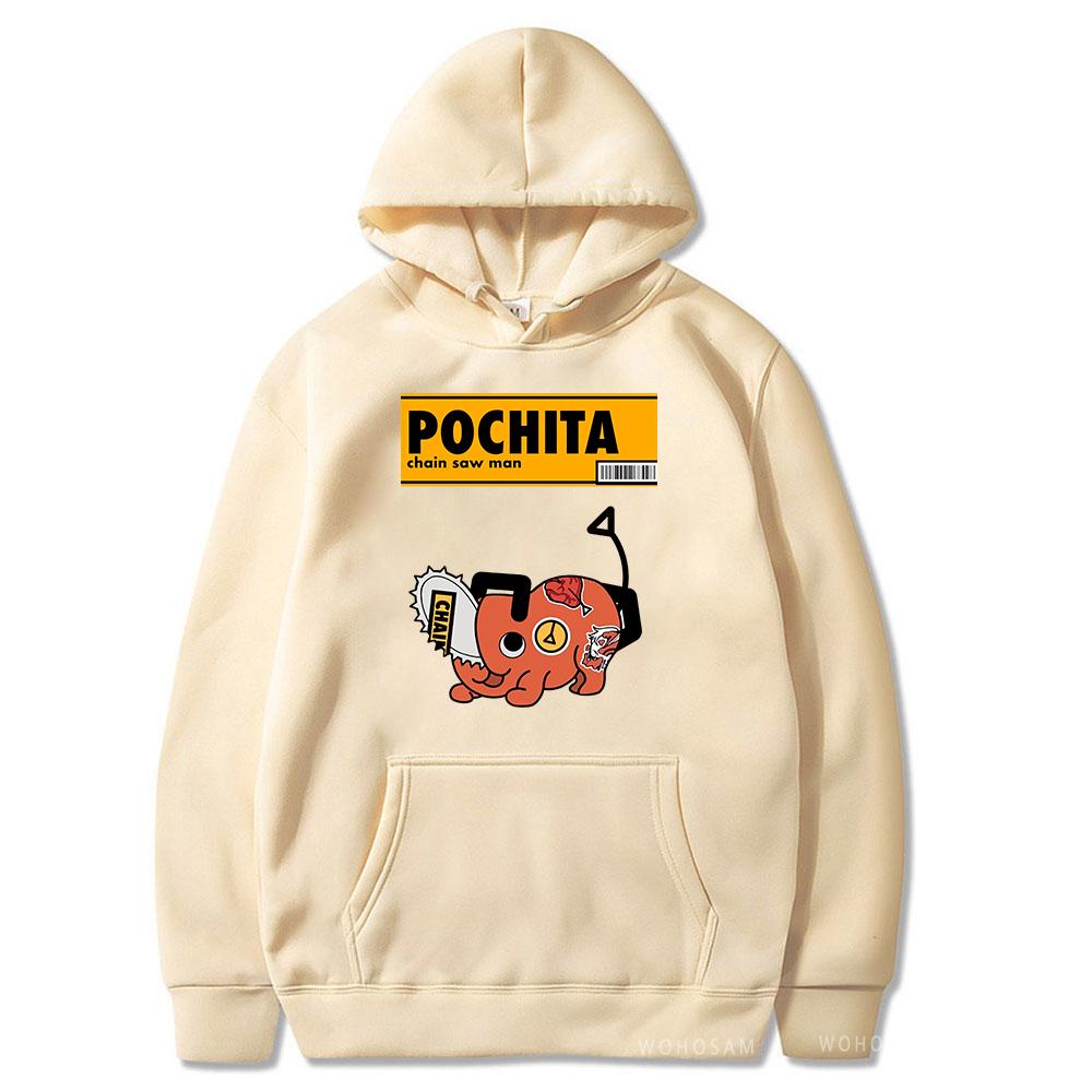 Manga motorová pila Makima Pochita Mikiny Mikiny Japonský styl Kawaii Anime Grafika Harajuku Oversized pánské mikiny