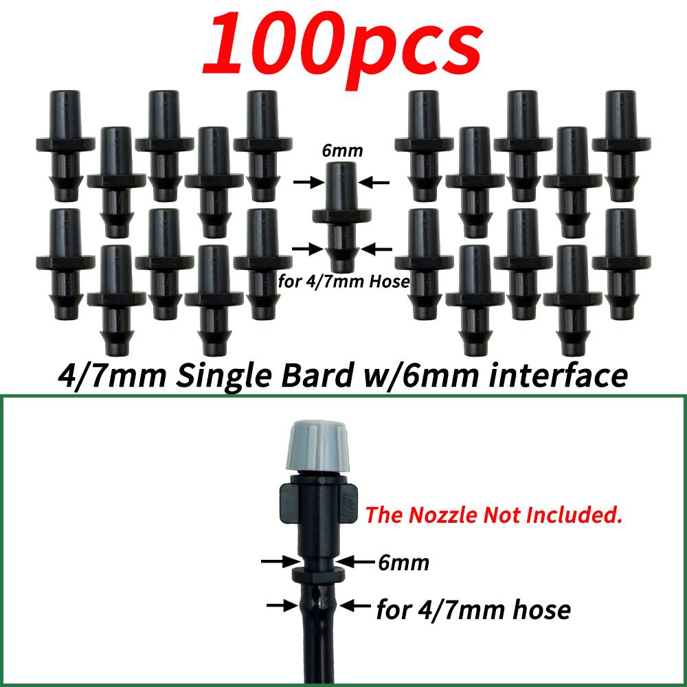 50-200PCS Durable 1/4'' C-type Hook Fixed Stem Support Holder Stakes for 4/7mm Hose Flowerpot Drip Irrigation Fitting Greenhouse