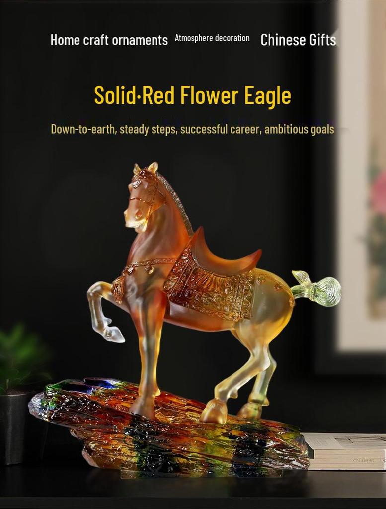 Lunar New Year Tang Horse Souvenir: Year of the Horse Glazed Desktop Ornament - Perfect Business Gift for Leaders