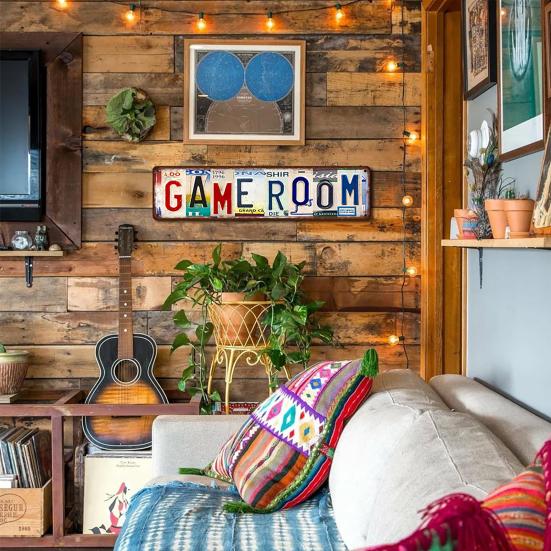 Retro Laundry Room Sign Distressed Metal Wall Art Sign Rectangular Decorative Sign for Home Game Room Decor