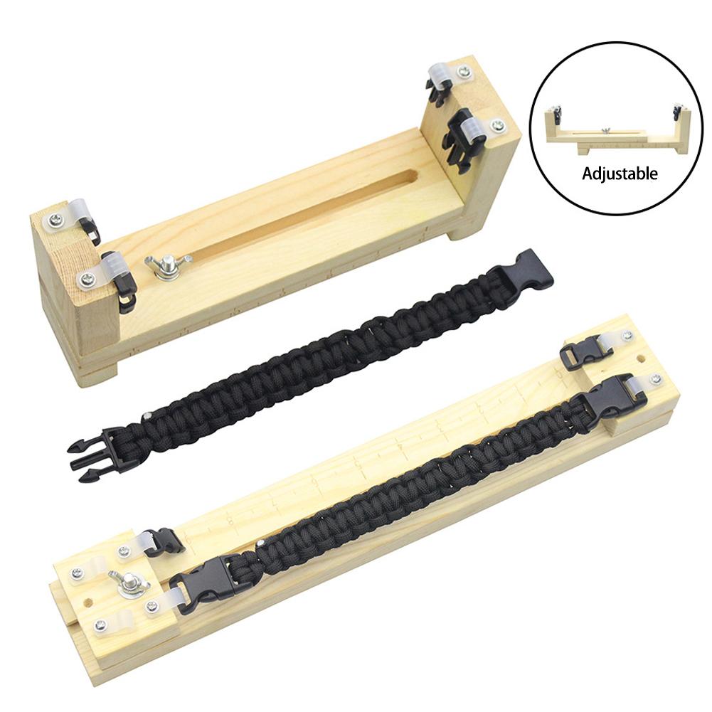 2 Styles Wood Material DIY Bracelet Knitting Tool Jig Bracelet Maker Wood Paracord Making Wristband Knitting Tool