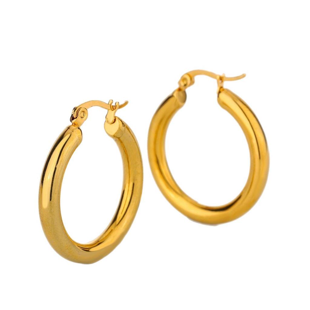 Special for smooth titanium steel earrings, simple and sweet temperament, stainless steel jewelry, niche design sense