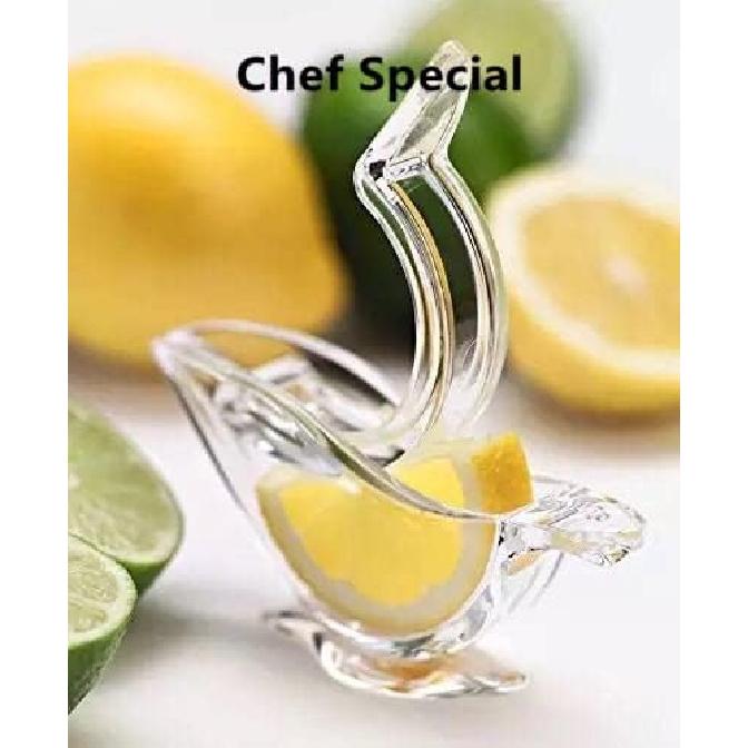 New Acrylic Manual Lemon Slice Squeezer, Portable Transparent Fruit Juicer, Elegance Bird Shape, Hand Juicer for Orange Lemon Lime Pomegranate (4Pcs)
