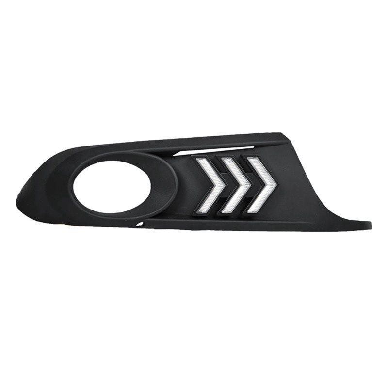 For VW Jetta Sagitar 2012-2014 Daytime Running Light LED DRL With Turn Signal Fog Lamp Cover Car Daylight
