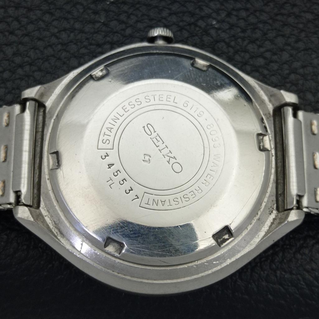 GEBRAUCHTE VINTAGE SEIKO 5 AUTOMATIK 6319A JAPAN HERREN SCHWARZES ZIFFERBLATT UHR a433808-2