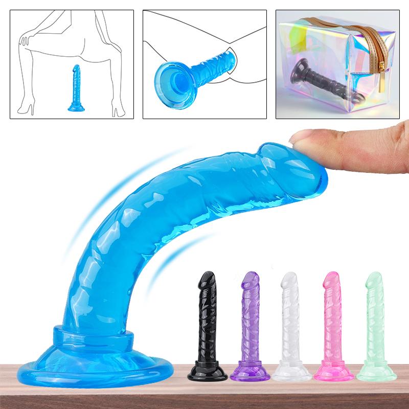 Translucent Soft Dildos Realistic Jelly Dildos 5 Color Option Small Dildo Simulation Penis Mini Dildo Toy Sex Toys for