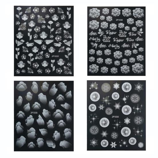 Transfer Decals Long Lasting Makeup Tools White Butterfly Moon Shape Nail Art Sticker for Professional Use