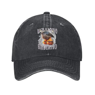 Bigbaldino Birderino Italian Brainrot Meme Baseball Caps Vintage Distressed Denim Washed Sun Cap Men Women Adjustable Hats Cap