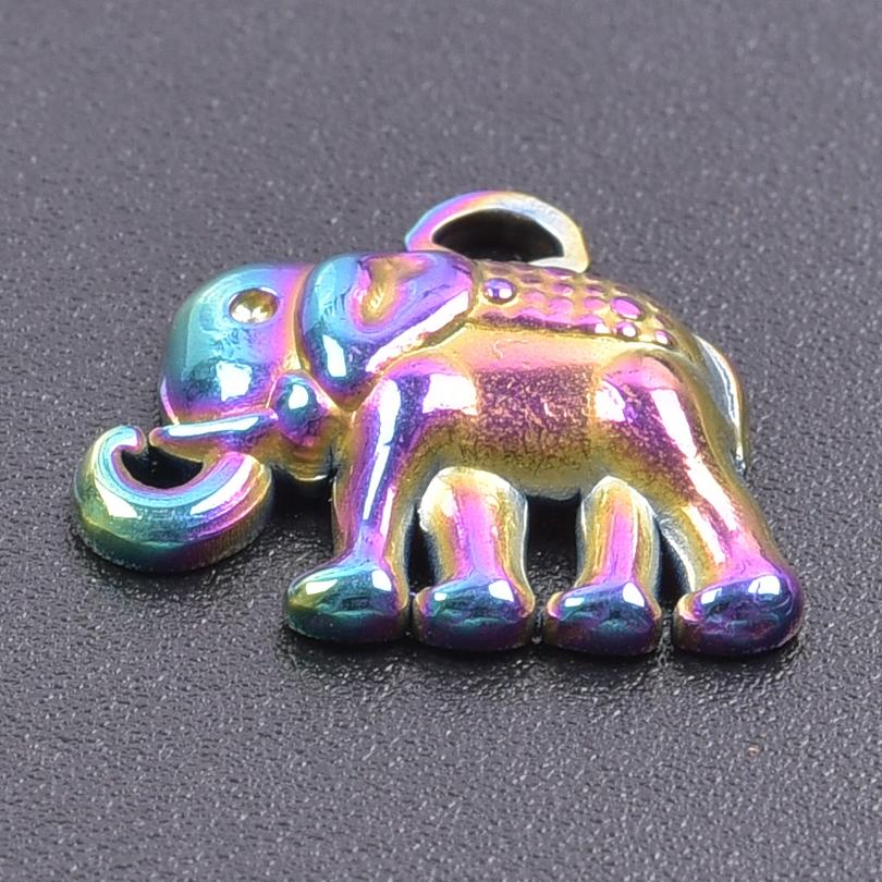 5pcs Color Chameleon Fish Tail Pendant Stainless Steel Charm Diy Jewelry Making Supplies Woman Shell Necklace Charms Accessories