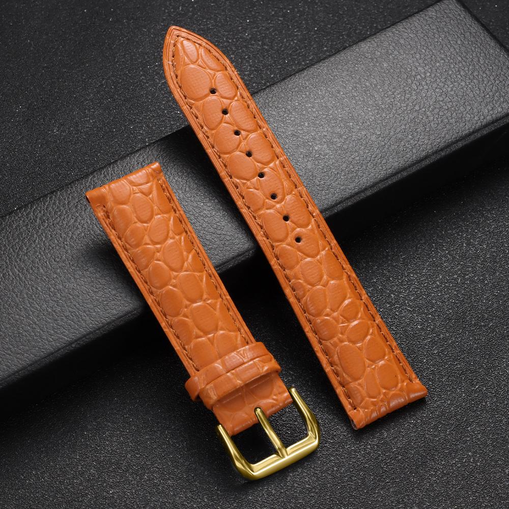 Crocodile Pattern Design Leather Watchband 12/14/16/17/18/19/20/21/22/24mm Soft Watch Straps Men Women Casual Business Wristband