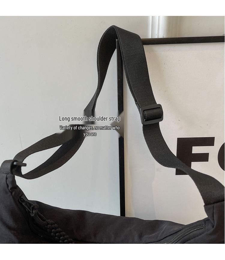 Spring Nylon Pleated Crossbody Shoulder Bag: Women's Lightweight Casual Dumpling Bag in Matching Colors