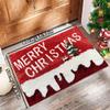 Santa Claus Design Bathroom Mat Water-absorbing Anti-slip Pad Cartoon Door Carpet  Christmas Season