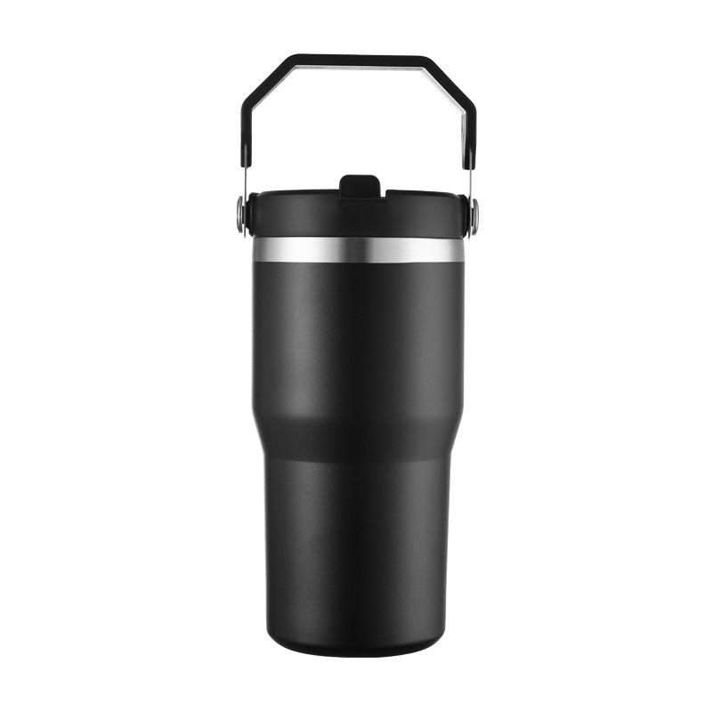2026 Portable Cup Stainless Steel Car Cup Double Layer Vacuum Thermos Cup Cold Ice Ba Water Cup 30oz чёрный