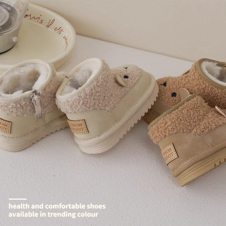 2025 Winter Non-Slip Anti-Kick Fleece-Lined Snow Boots for 1-2 Year Olds, Boys & Girls