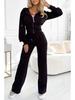 2025 Autumn/Winter European & American Solid Color Hooded Zip-Up Top and Wide-Leg Pants Set
