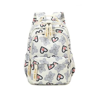 Printed Backpack Lightweight Schoolbag for Students Simple Double Shoulder Schoolbag for Women