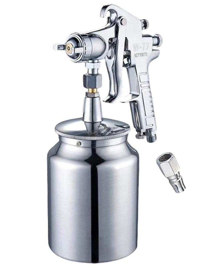 Southern Wind Co., Ltd. High-End Model W-77 Medium Air Spray Gun with Suction Tank, 1L Capacity (2.0mm Diameter), Silver
