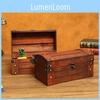 Wooden Chest Rustic With Lid For Cd Remote Toys And Decorations Accessories