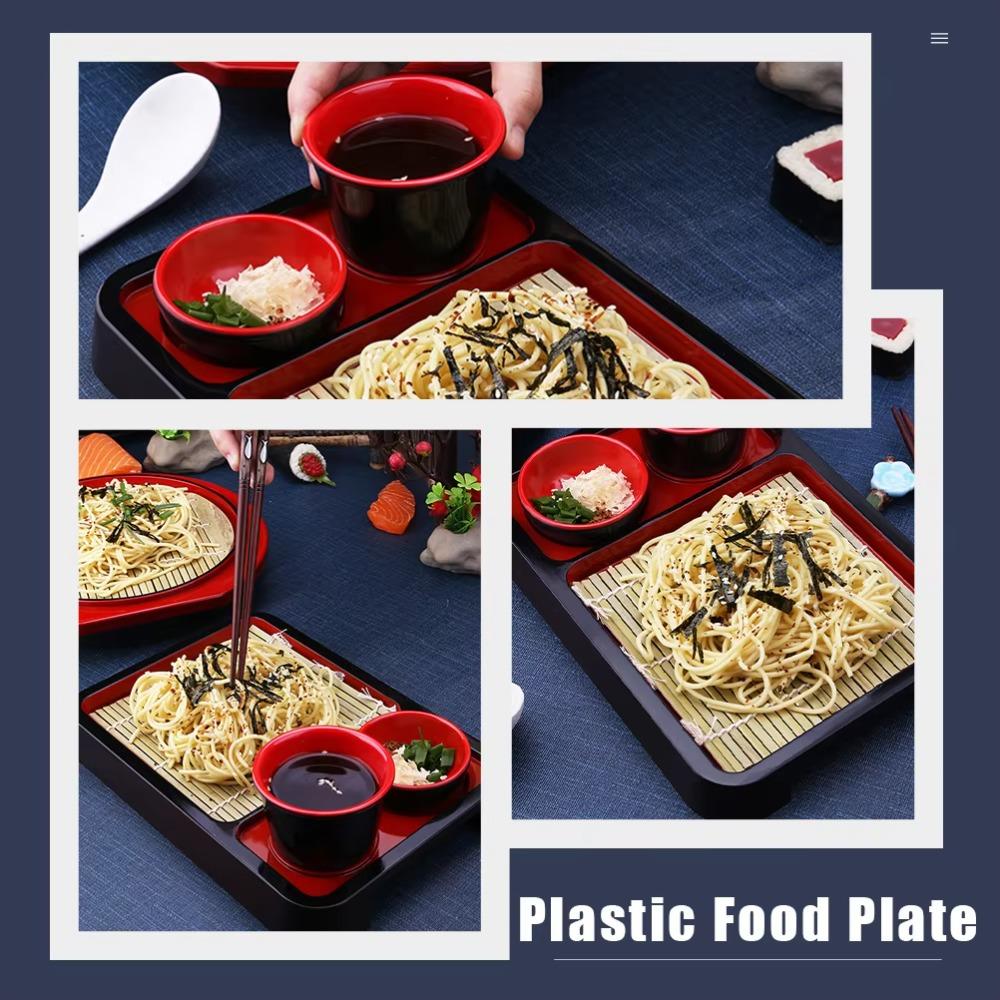 With Bamboo Mat Soba Noodles Plate Multipurpose Sushi Food Tray  For Serving and Decoration