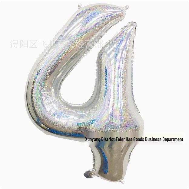 40-inch Aluminum Foil Laser Number Balloons for Birthday and Wedding Decorations