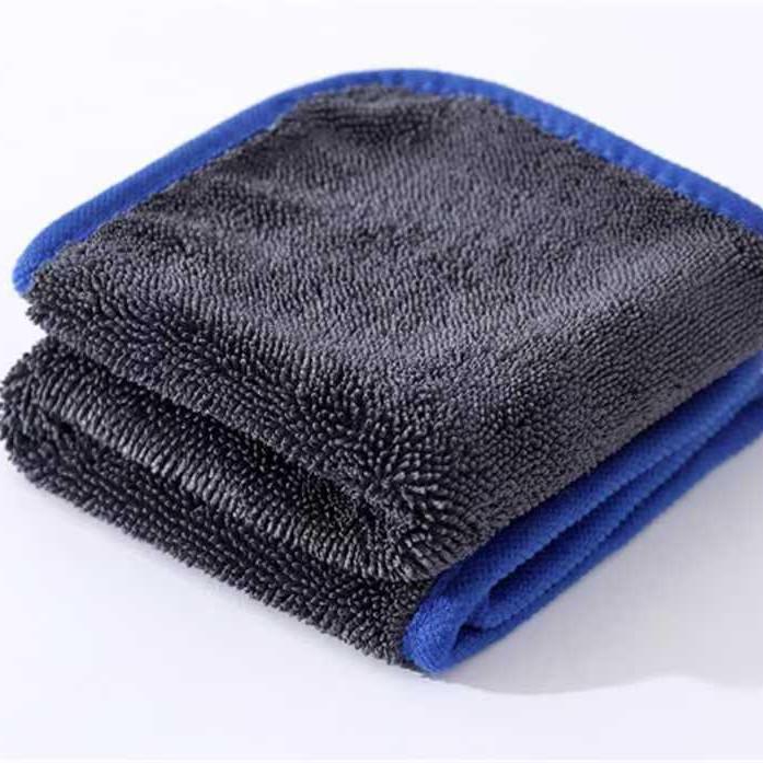 Korean Black Double-Sided Absorbent Car Wash Towel with Little Braids