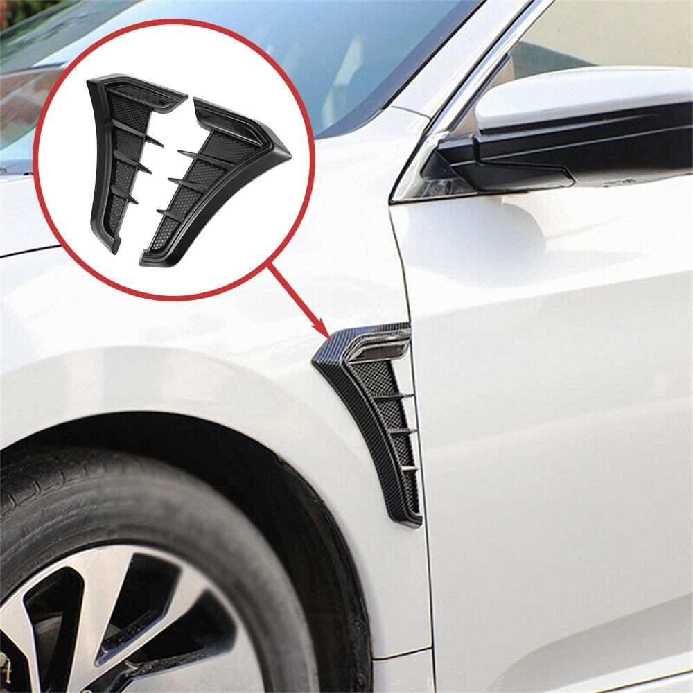 2pcs Carbon Fiber Black Car Hood Air Intake Vent Cover Stickers For Bentley Continental GT Flying Spur Bentayga Mulsanne Batur CL5