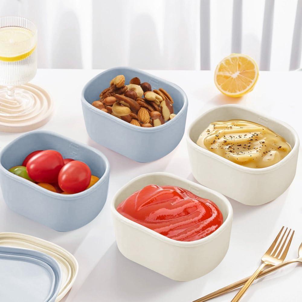 Reusable Silicone Containers - Large Silicone Food Storage Containers, BPA-free, Airtight, Dishwasher and Refrigerator Safe
