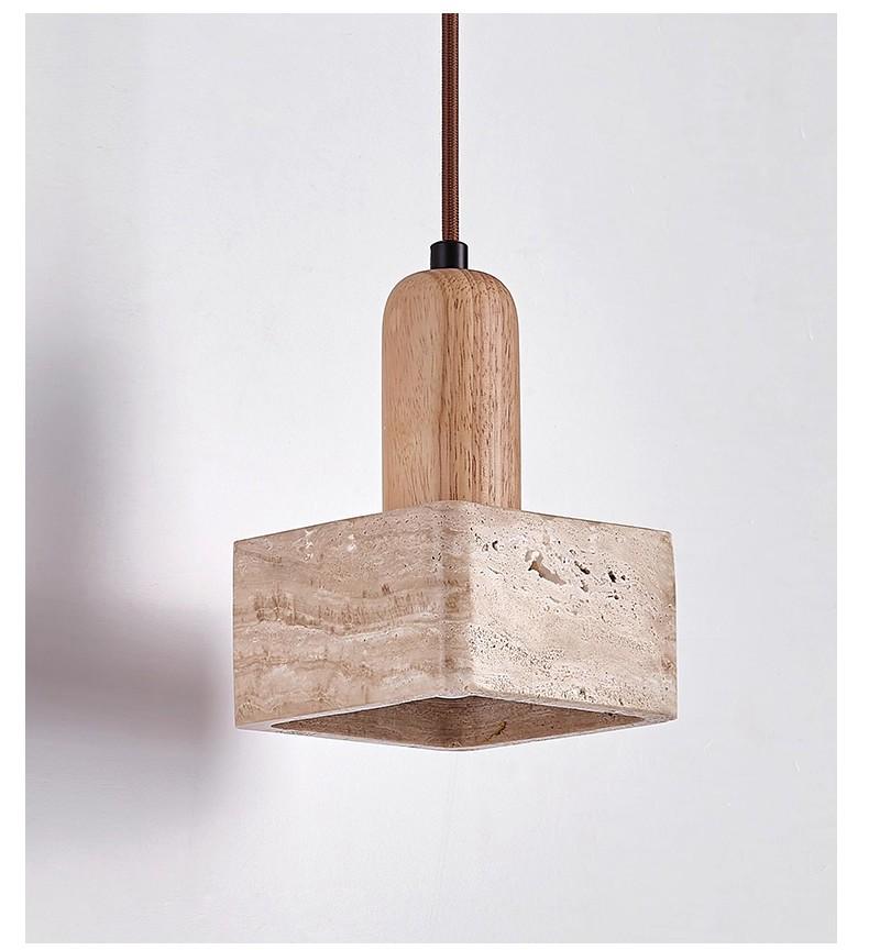 Yellow Travertine Wabi-Sabi Ceiling Light for Entryway or Balcony