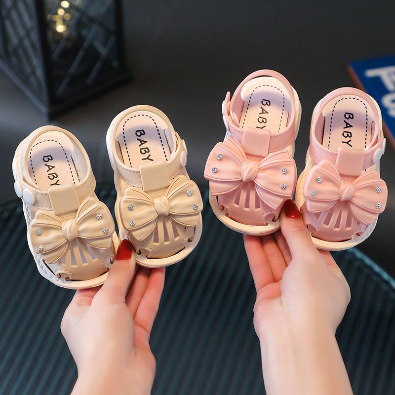 New Closed-Toe Summer Sandals for Girls, Non-Slip Soft Sole, Suitable for Home and Outdoor, Ages 1-3
