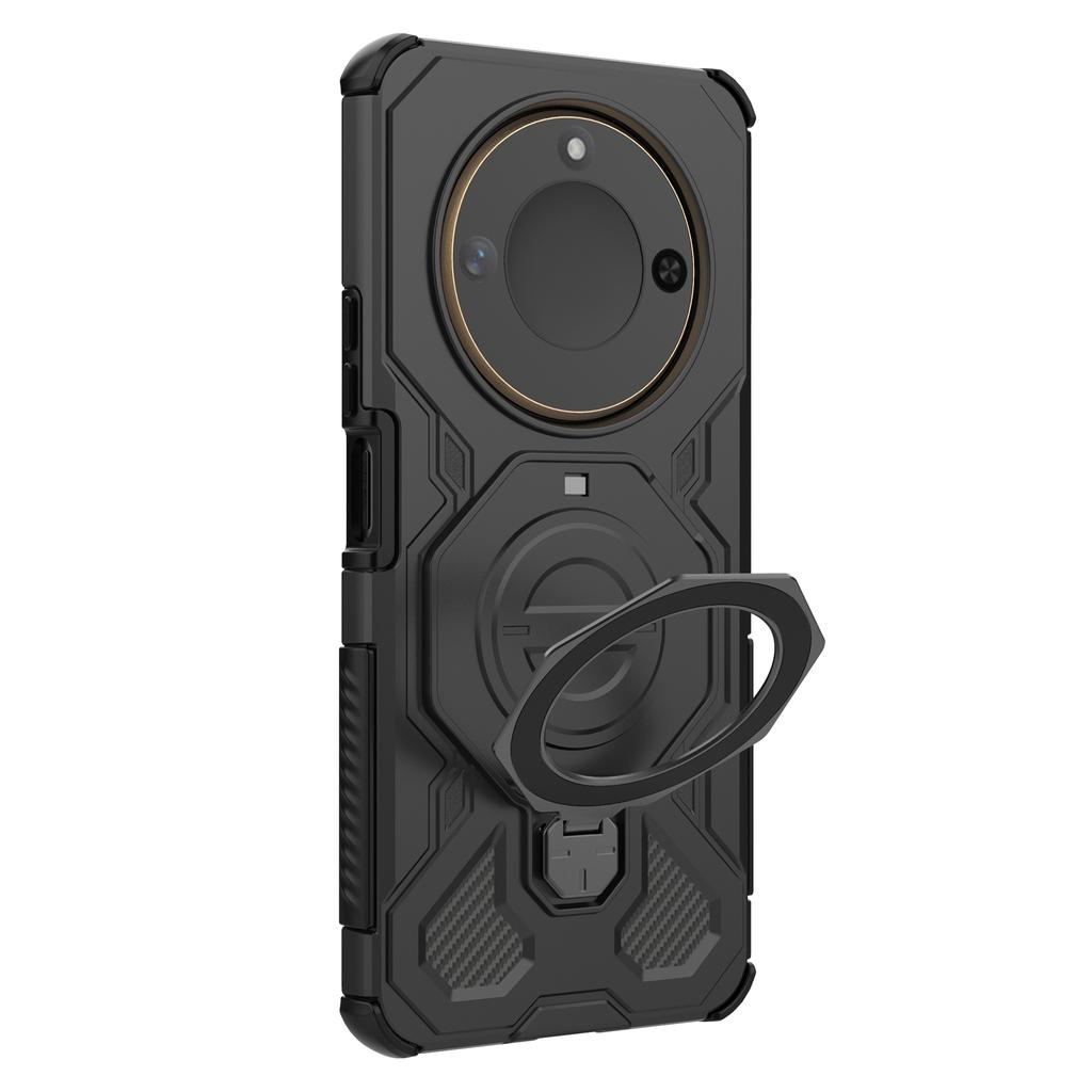 For Honor X60 5G/X9c Smart 5G Magnetic Case Rotating Metal Kickstand Shockproof PC+TPU Phone Back Cover