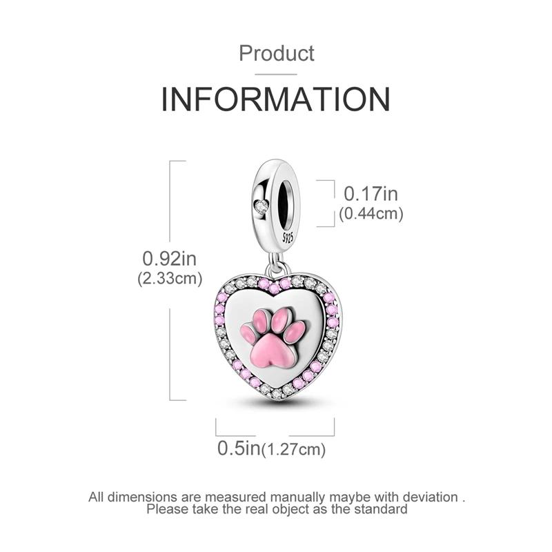 Cute Pink Cat Paw Beads Copper Original Beads Fit Originalcharms Bracelet Beads Jewelry Gifts For Women