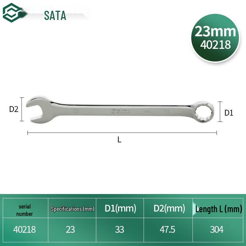 SATA 40218 Fully Polished Combination Wrench